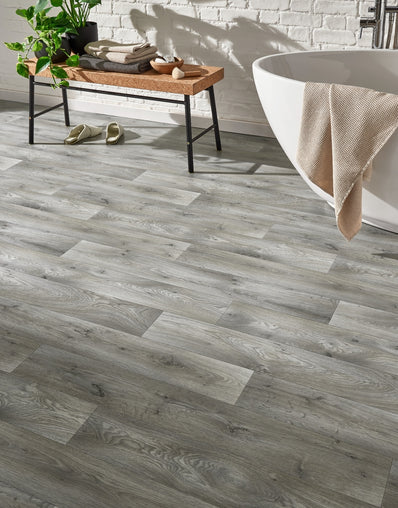 Gable 2.3m Cushioned Roll Vinyl Flooring  - Beach Hut Oak Plank