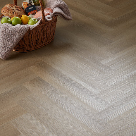 Scafell 5.2mm SPC Herringbone Flooring - Herringbone Ash Brown