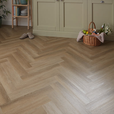 Scafell 5.2mm SPC Herringbone Flooring - Herringbone Ash Brown