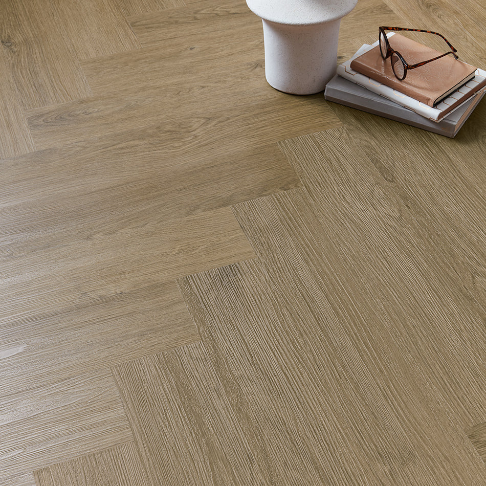 Scafell 5.2mm SPC Herringbone Flooring  -  Harvest Oak