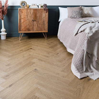 Scafell 5.2mm SPC Herringbone Flooring  -  Harvest Oak