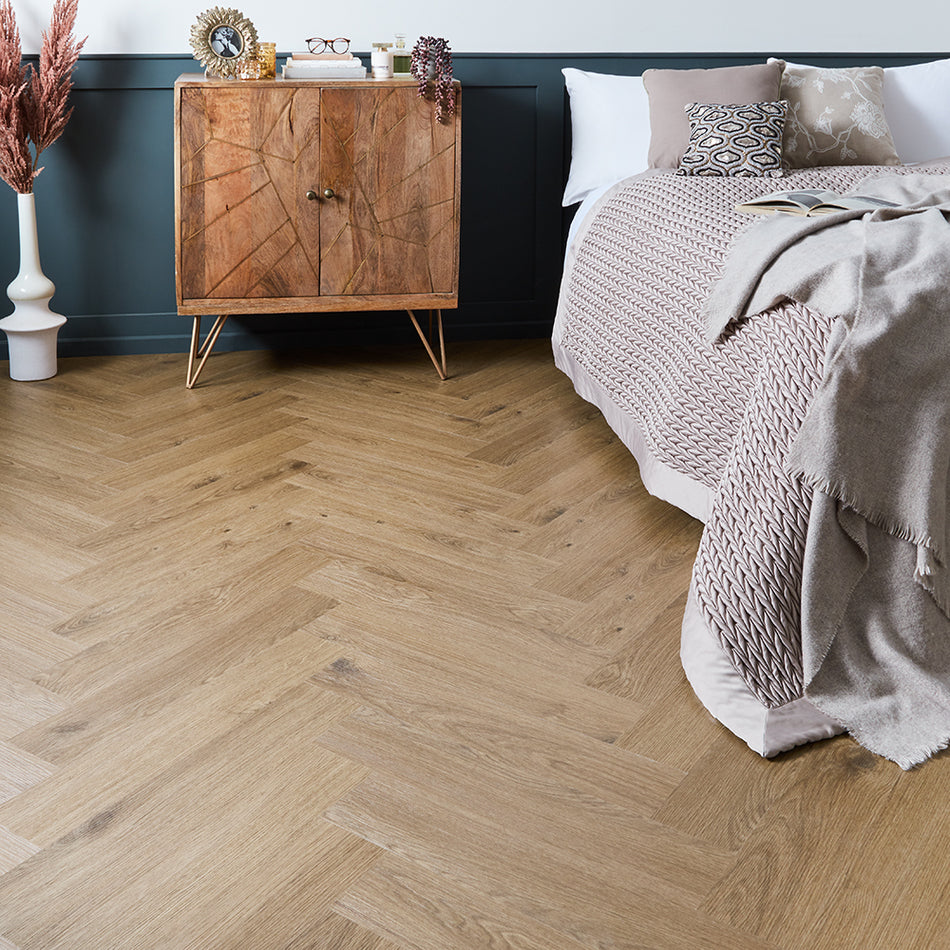 Scafell 5.2mm SPC Herringbone Flooring  -  Harvest Oak
