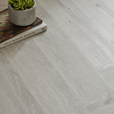 Scafell 5.2mm SPC Herringbone Flooring - Pewter Light Oak