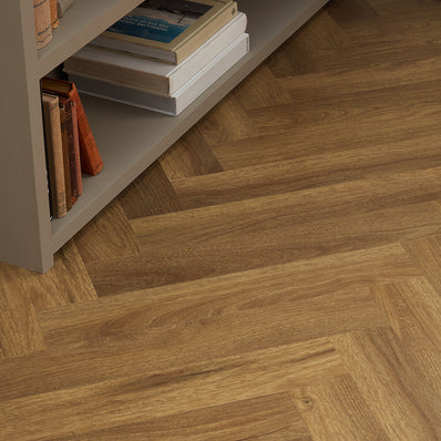 Rannerdale LVT Herringbone Flooring - English Oak