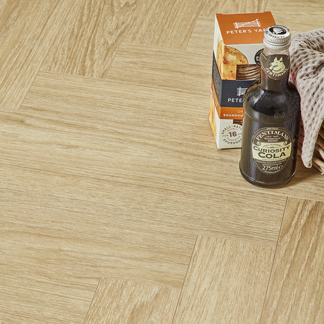 Berry Alloc Thirlmere Herringbone 8mm Laminate Flooring - Light Natural Oak