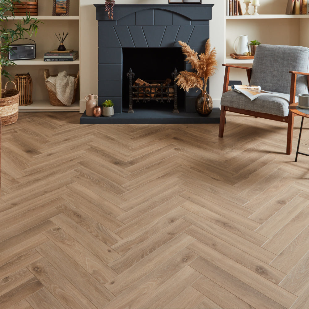 Berry Alloc Thirlmere Herringbone 8mm Laminate Flooring -Spring Tide ...
