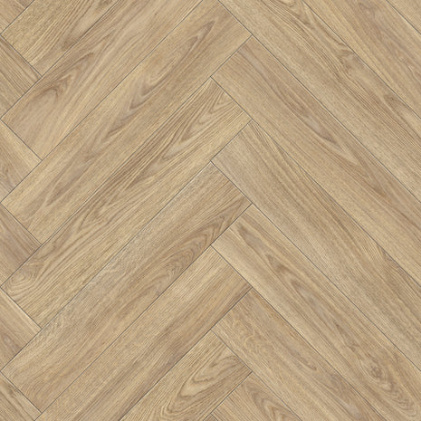 Bowfell 2mm Felt Back Roll Vinyl Flooring - Rustic Herringbone