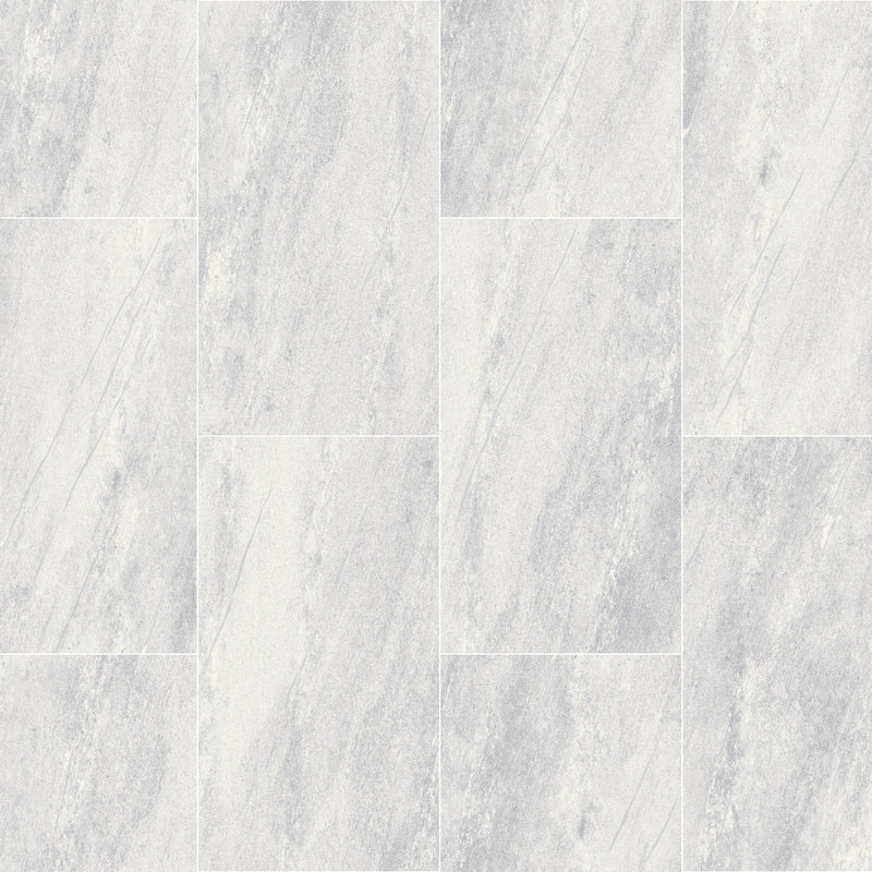Bowfell 2mm Felt Back Roll Vinyl Flooring -  Domus White Stone