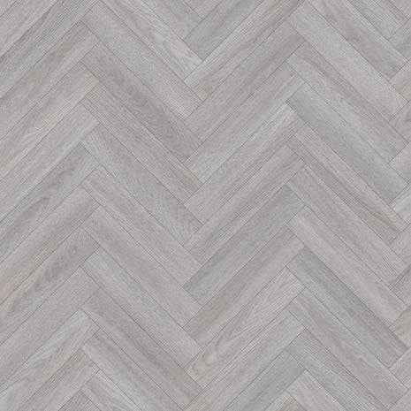 Gable 2.3mm Cushioned Vinyl - Washed Grey Herringbone