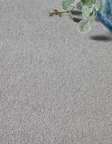 Rydal Felt Backing 9mm Twist Pile Carpet - Silver / 4m