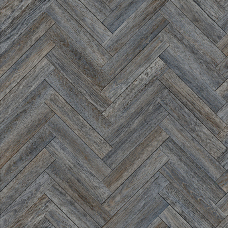 Troutbeck 2.8mm Cushioned Roll Vinyl Flooring - Deep Slate Chevron