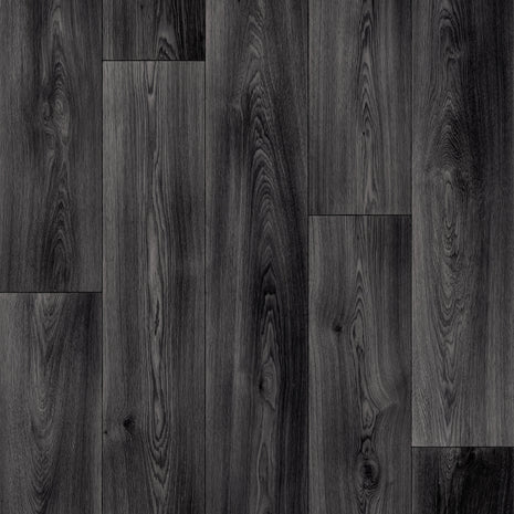 Troutbeck 2.8mm Cushioned Roll Vinyl Flooring - Dark Walnut Plank