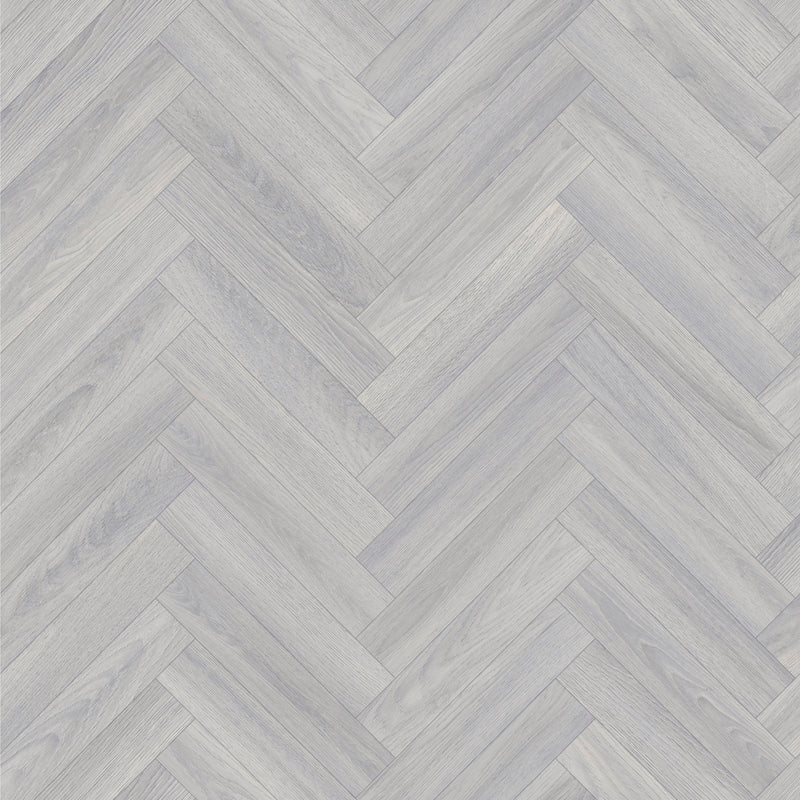 Troutbeck 2.8mm Cushioned Roll Vinyl Flooring - Silver Oak Chevron