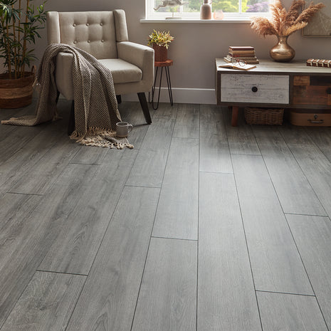 Buttermere 8mm Laminate Flooring - Elegant Grey-SAMPLE