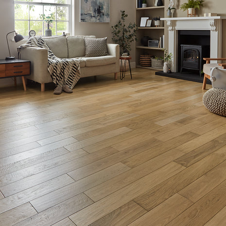 Malaren 14mm Lacquered Engineered Wood Flooring - Danish Oak-SAMPLE
