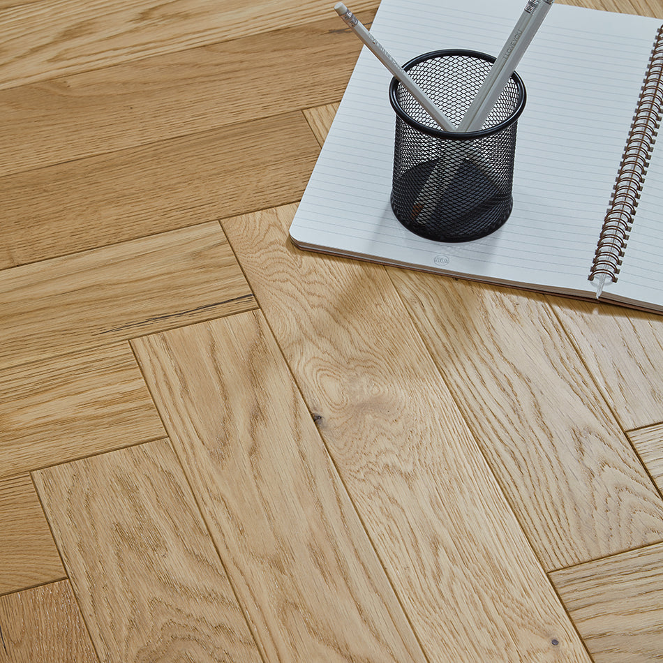 Nordic Herringbone 12mm Engineered Wood Flooring -  Brushed Lacquer