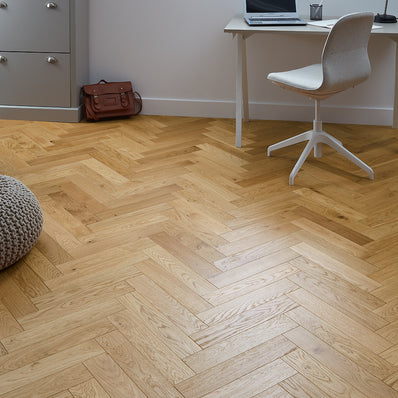 Nordic Herringbone 12mm Engineered Wood Flooring -  Brushed Lacquer