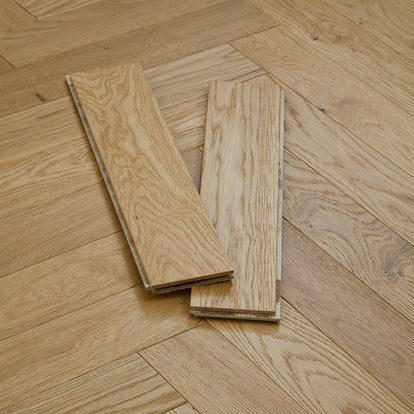 Nordic Herringbone 12mm Engineered Wood Flooring -  Brushed Lacquer