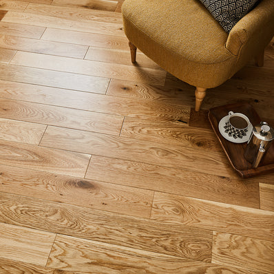 Geneva 14mm Lacquered Engineered Wood Flooring - Rustic Honey Oak