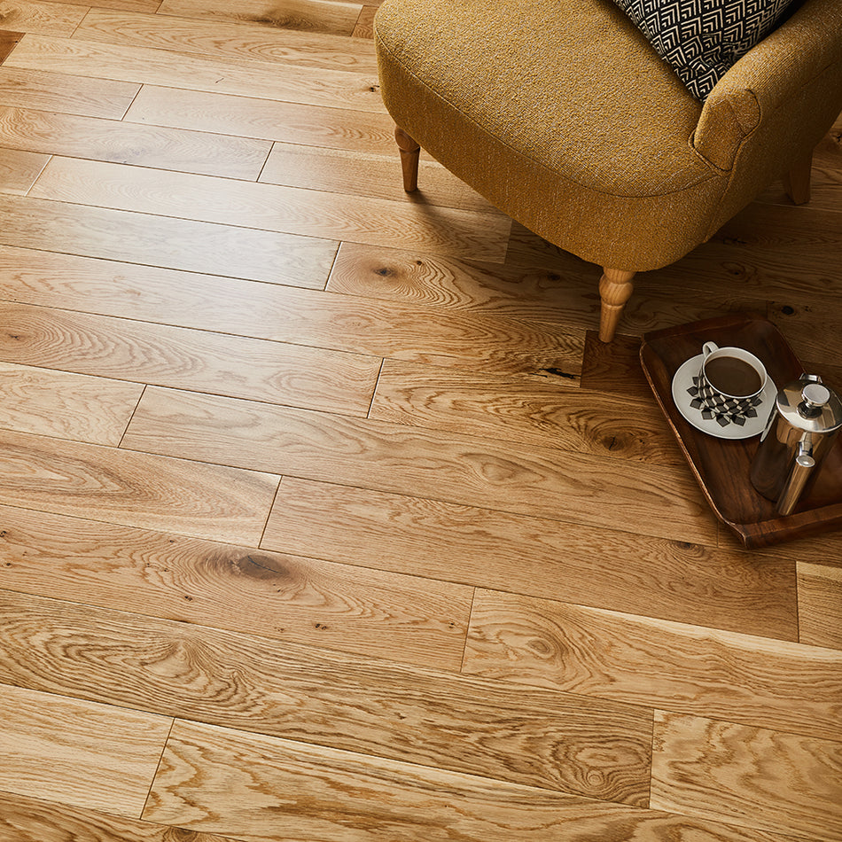 Geneva 14mm Lacquered Engineered Wood Flooring - Rustic Honey Oak