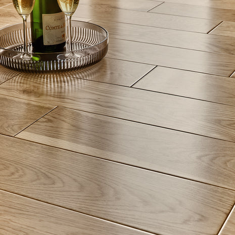 Garda 14mm Lacquered Engineered Wood Flooring - Natural French Oak-SAMPLE