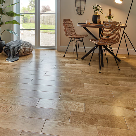 Garda 14mm Lacquered Engineered Wood Flooring - Natural French Oak-SAMPLE
