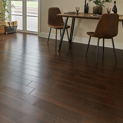 Geneva 14mm Lacquered Engineered Wood Flooring - Espresso Oak