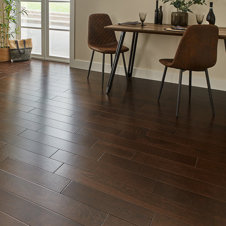 Geneva 14mm Lacquered Engineered Wood Flooring - Espresso Oak