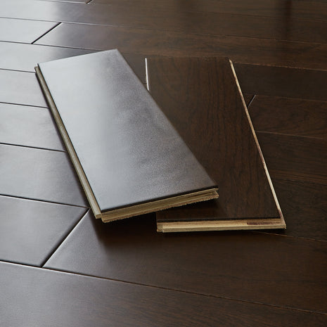 Geneva 14mm Lacquered Engineered Wood Flooring - Espresso Oak-SAMPLE