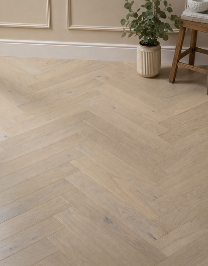 Elterwater Parquet 14mm Herringbone Engineered Wood Flooring - Cappuccino Oak