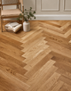 Elterwater Parquet 14mm Herringbone Engineered Wood Flooring - Natural Oak