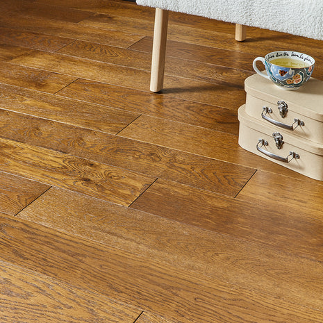 Garda 14mm Lacquered Engineered Wood Flooring - Smoked French Oak-SAMPLE