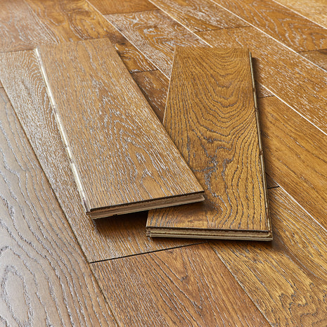 Garda 14mm Lacquered Engineered Wood Flooring - Smoked French Oak-SAMPLE