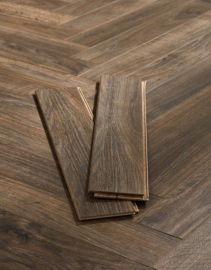 Berry Alloc Thirlmere Herringbone 8mm Laminate Flooring - Dark Oak-SAMPLE