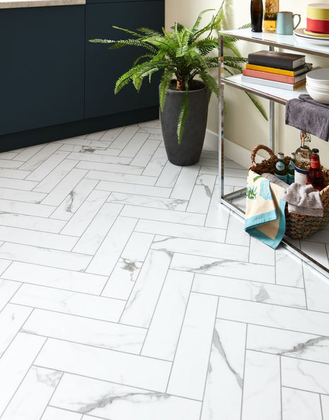 Asenso Heritage Herringbone   Frosted Marble-SAMPLE