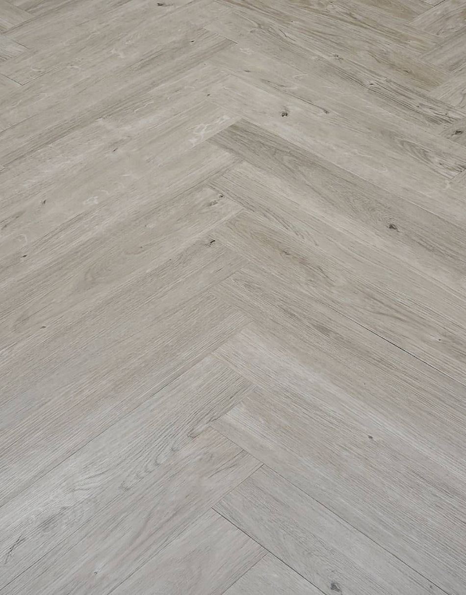 Hellvellyn Luxury Vinyl Herringbone - Light Grey Oak