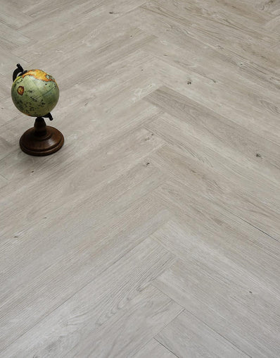 Hellvellyn Luxury Vinyl Herringbone - Light Grey Oak