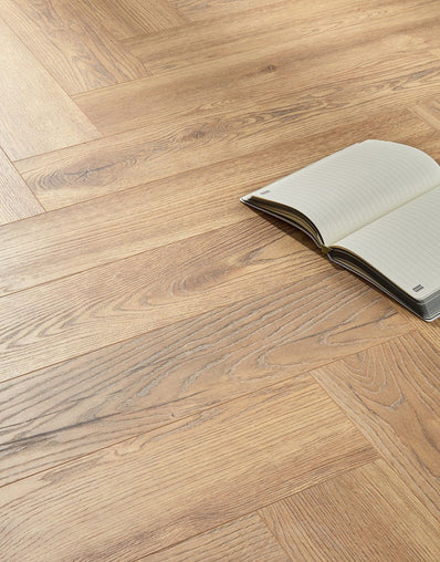Kronotex Grasmere Herringbone 8mm Laminate Flooring - Bright Natural Oak