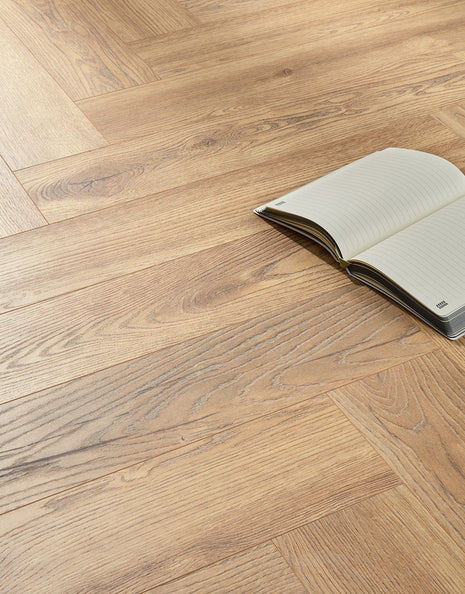 Kronotex Grasmere Herringbone 8mm Laminate Flooring - Bright Natural Oak-SAMPLE
