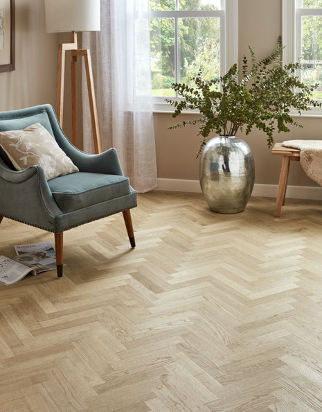 Maggiore 10mm Solid Wood Herringbone Flooring - Boutique Oak-SAMPLE