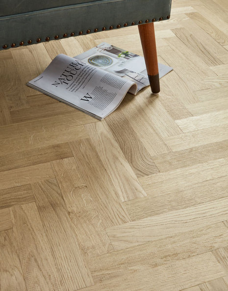 Maggiore 10mm Solid Wood Herringbone Flooring - Boutique Oak