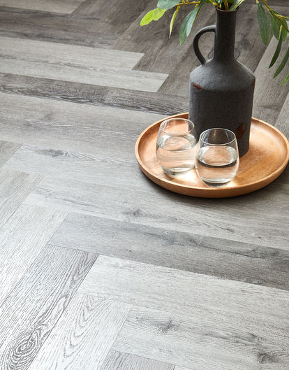 Asenso Artisan Herringbone - Driftwood Grey Oak