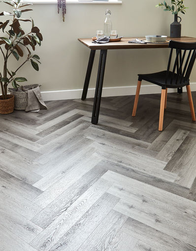 Asenso Artisan Herringbone - Driftwood Grey Oak