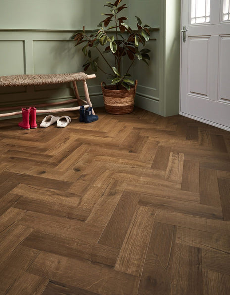 Asenso Signature Herringbone - Rich Toffee Oak-SAMPLE