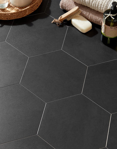 Asenso Aurora Hex Tile - Midnight Black-SAMPLE