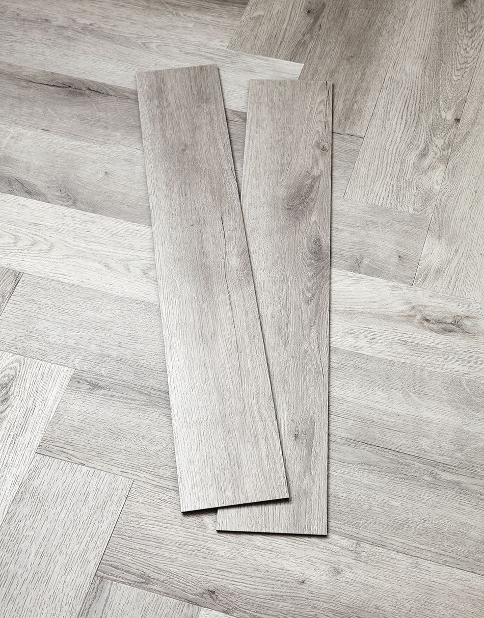 Asenso Artisan Herringbone - Shoreline Grey Oak