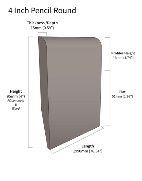 FC41 4 inch HDF Pencil Round Skirting Board - Dark Oak