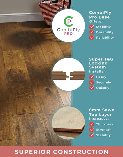 Vattern 20mm oiled Engineered Wood Flooring - Cathedral Oak