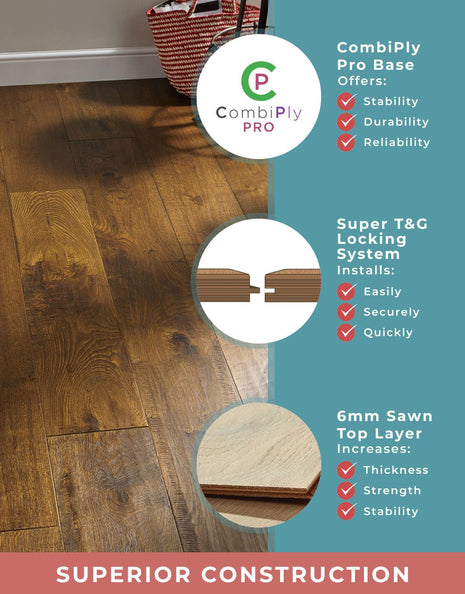 Vattern 20mm oiled Engineered Wood Flooring - Cathedral Oak-SAMPLE