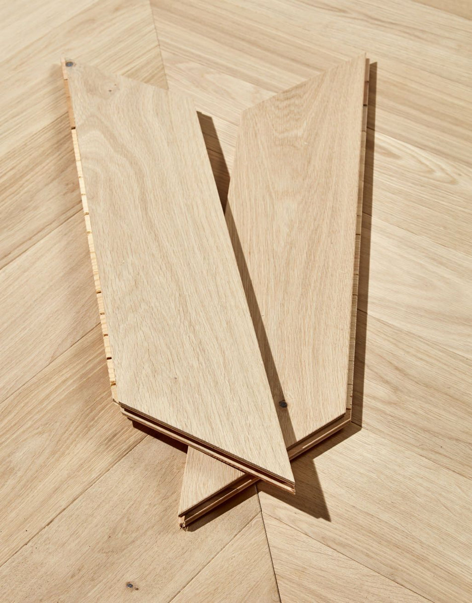 Knightsbridge 14mm Chevron Engineered Wood Flooring - Unfinished Oak